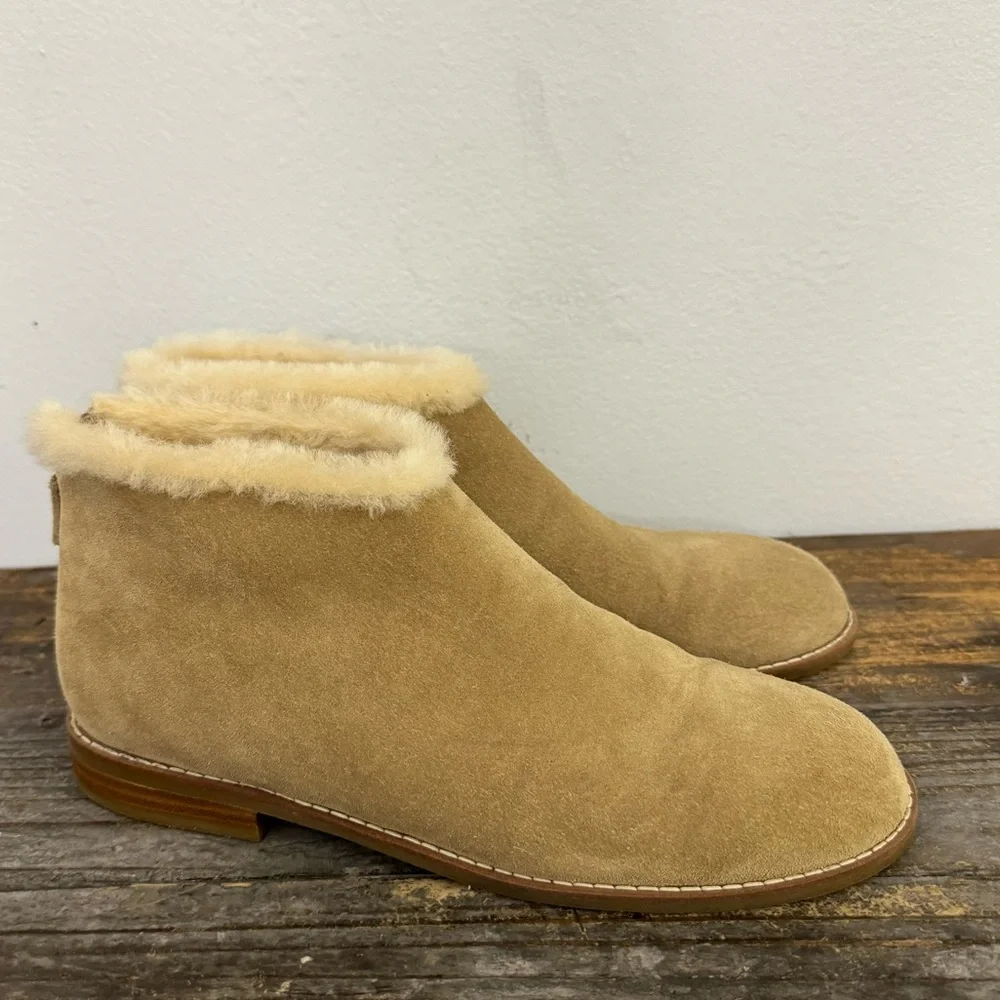 Eileen Fisher Drift Shearling Bootie in Suede Size 8